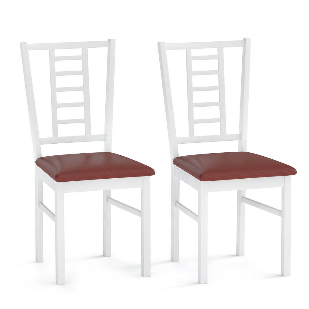 PU Leather Upholstered Wood Dining Chairs Set of 2
