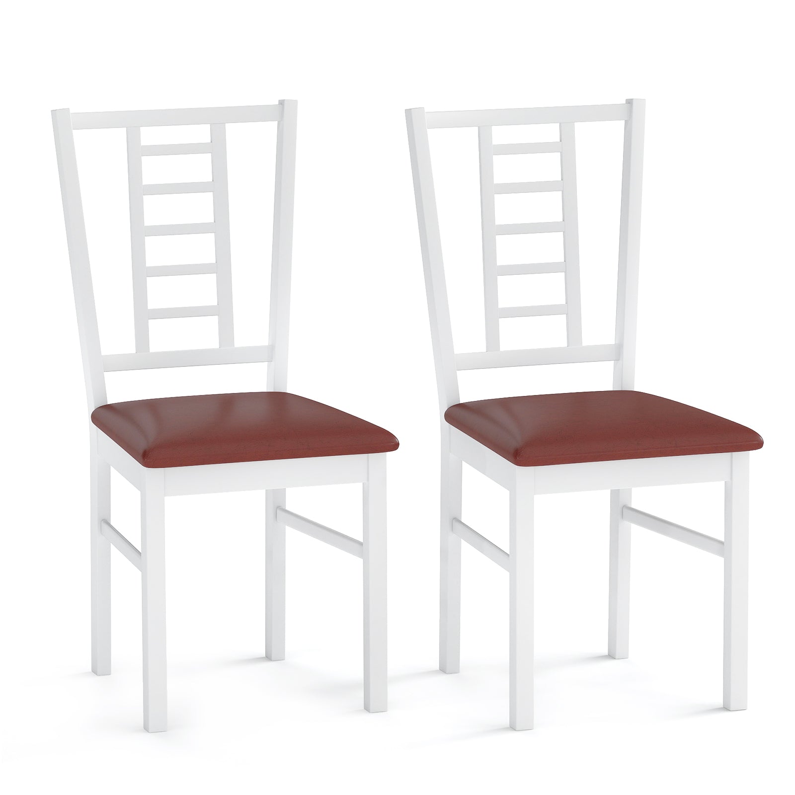 PU Leather Upholstered Wood Dining Chairs Set of 2