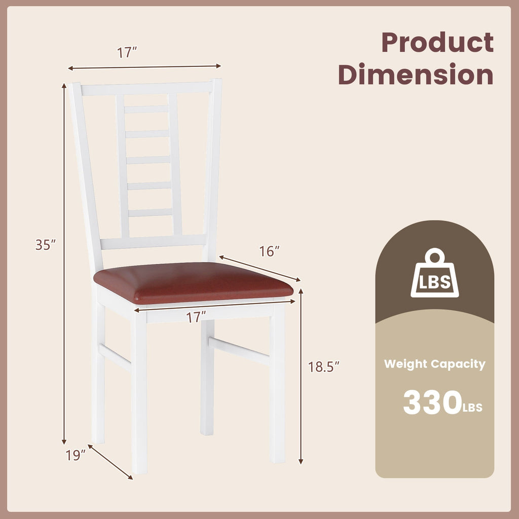 PU Leather Upholstered Wood Dining Chairs Set of 2