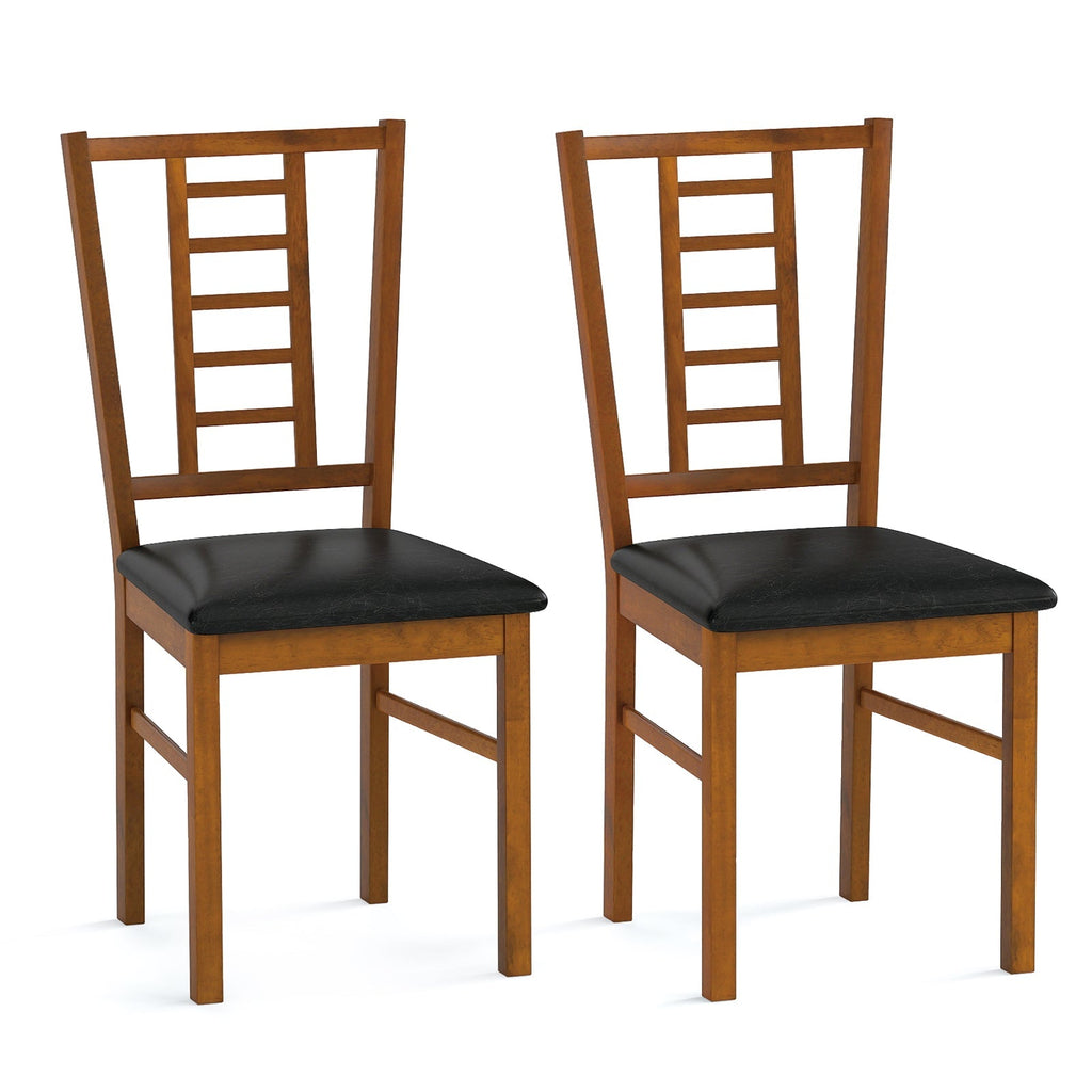 PU Leather Upholstered Wood Dining Chairs Set of 2