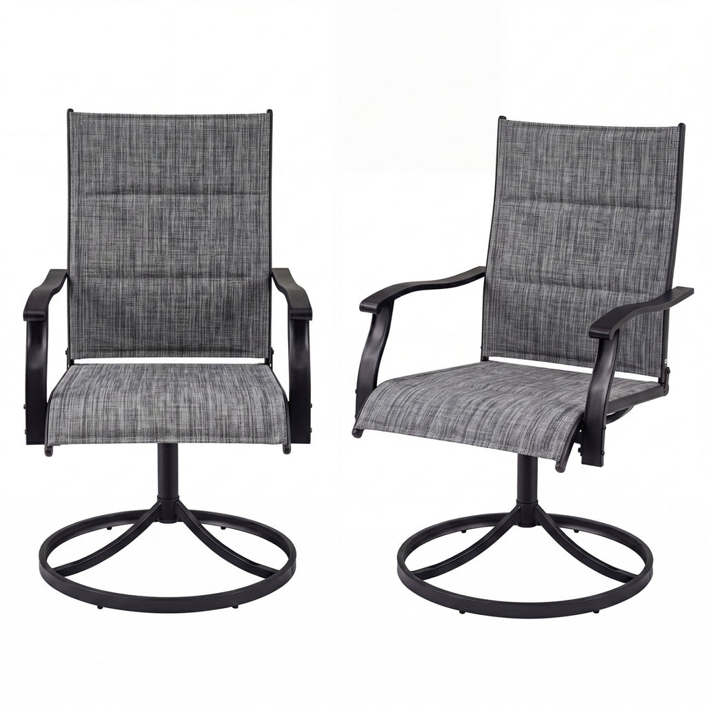 Swivel Patio Dining Chairs Set of 2 with Padded Seats