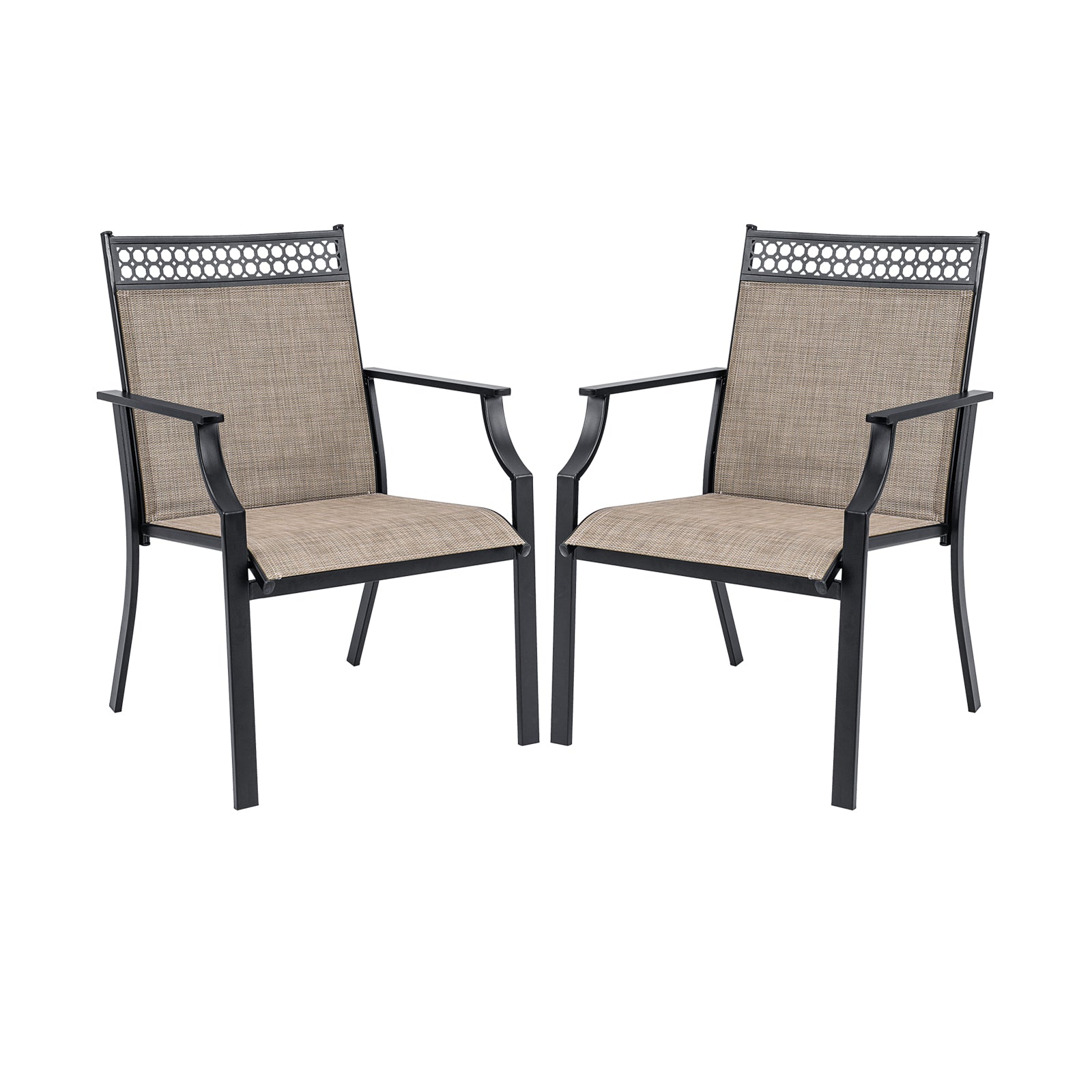 Patio Chairs Set of 2 with All Weather Breathable Fabric