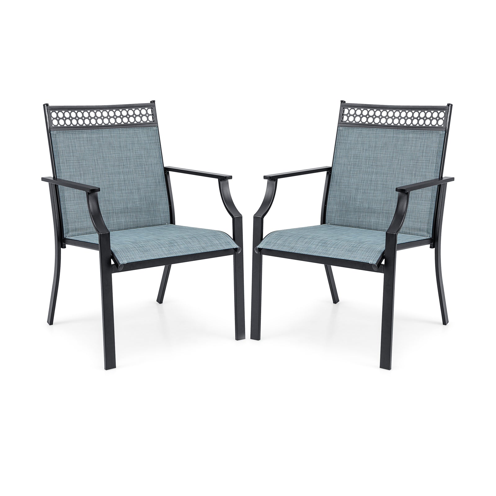 Patio Chairs Set of 2 with All Weather Breathable Fabric