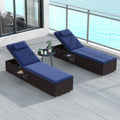Patio Chaise Lounge Set of 2 with Backrest Seat Cushion and Headrest