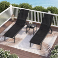 Patio Chaise Lounge Chair with Wheels and 6