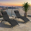 Patio Chaise Lounges Set of 2 Outdoor Recliner with 5-Position Backrest