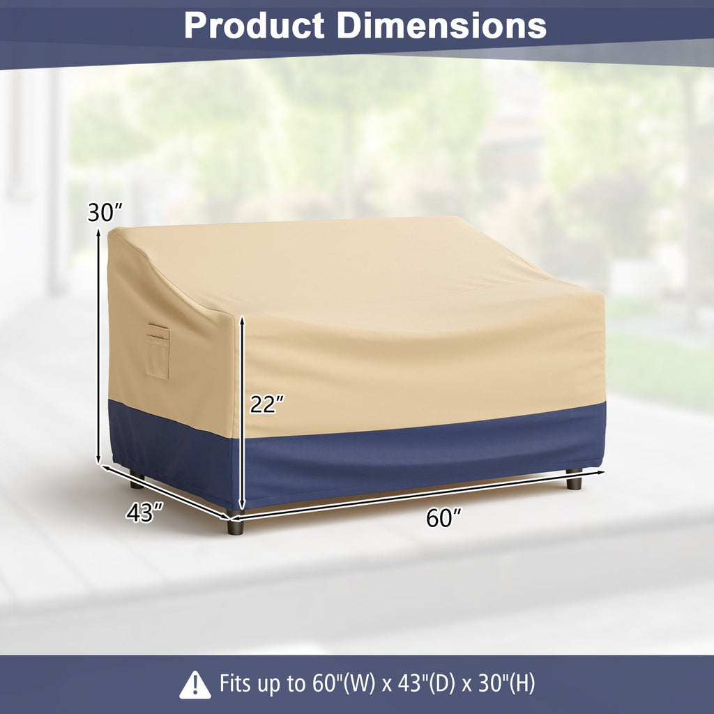 Patio Furniture Cover with Padded Handle and Click-Close Straps