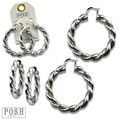 Twisted metal hoop earring - LC