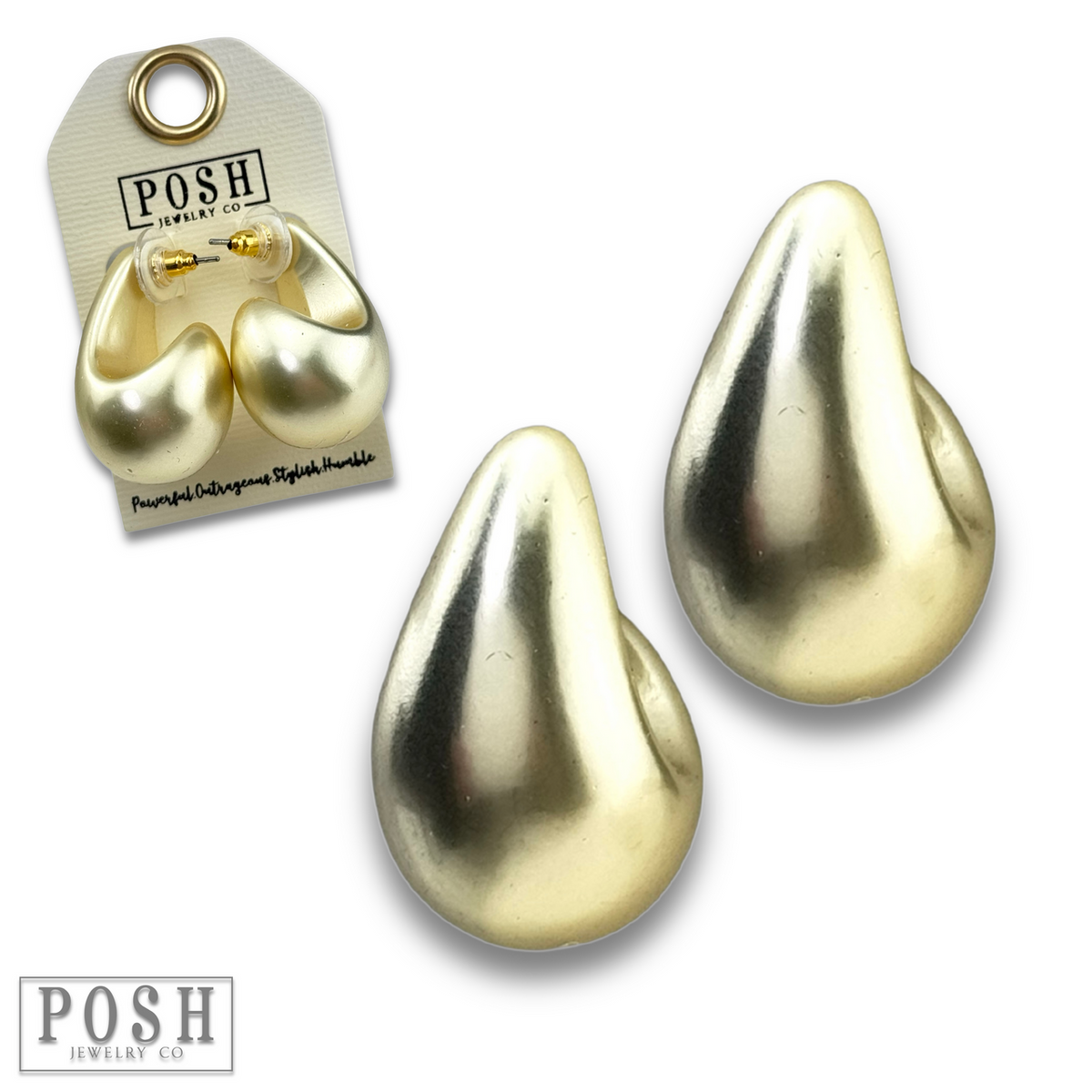Matte finish raindrop post earring