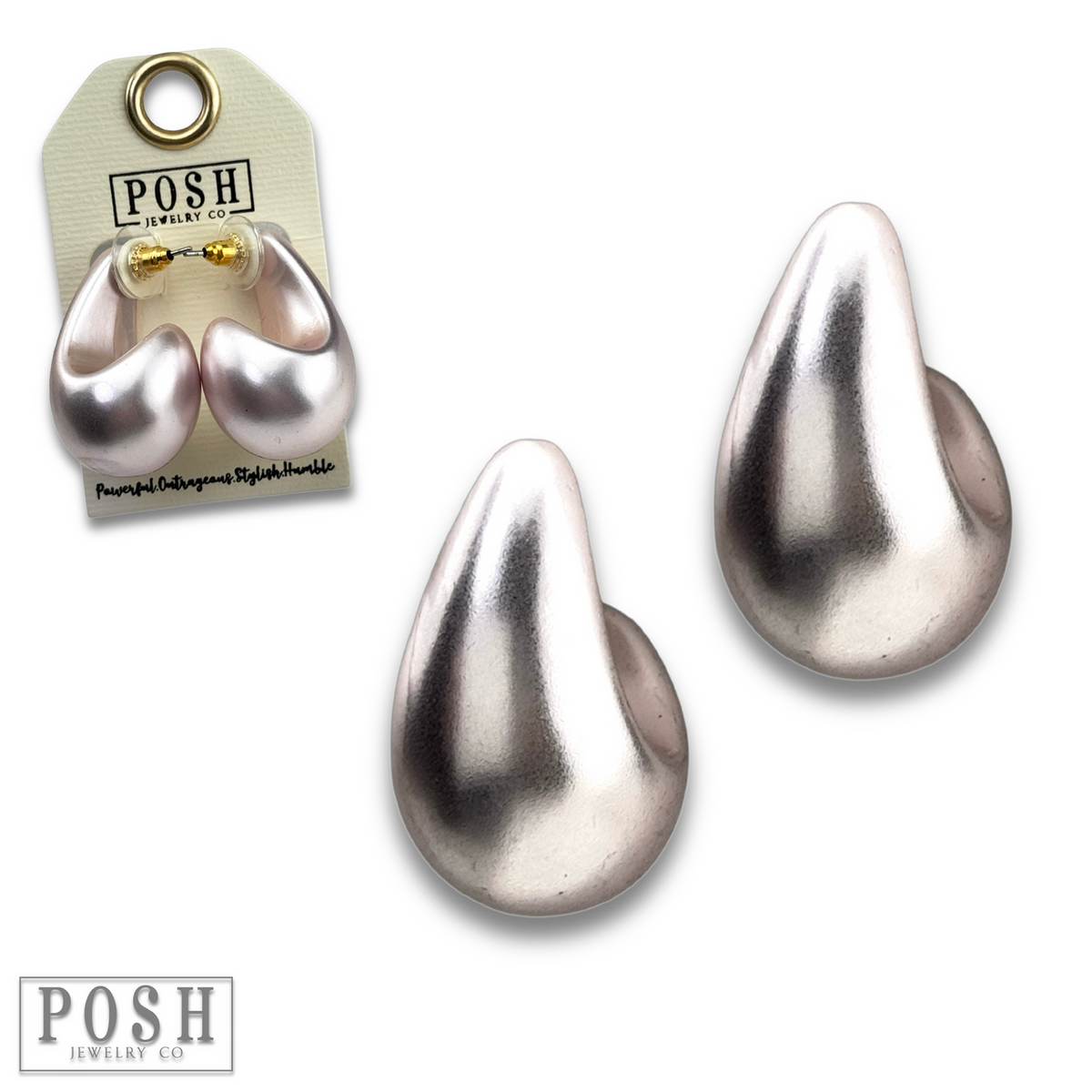 Matte finish raindrop post earring