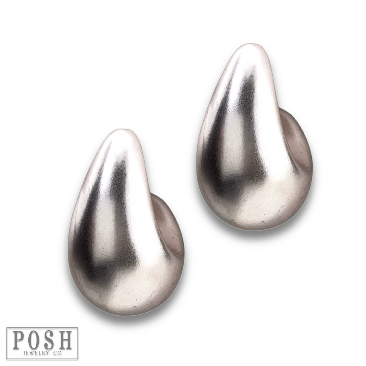 Matte finish raindrop post earring