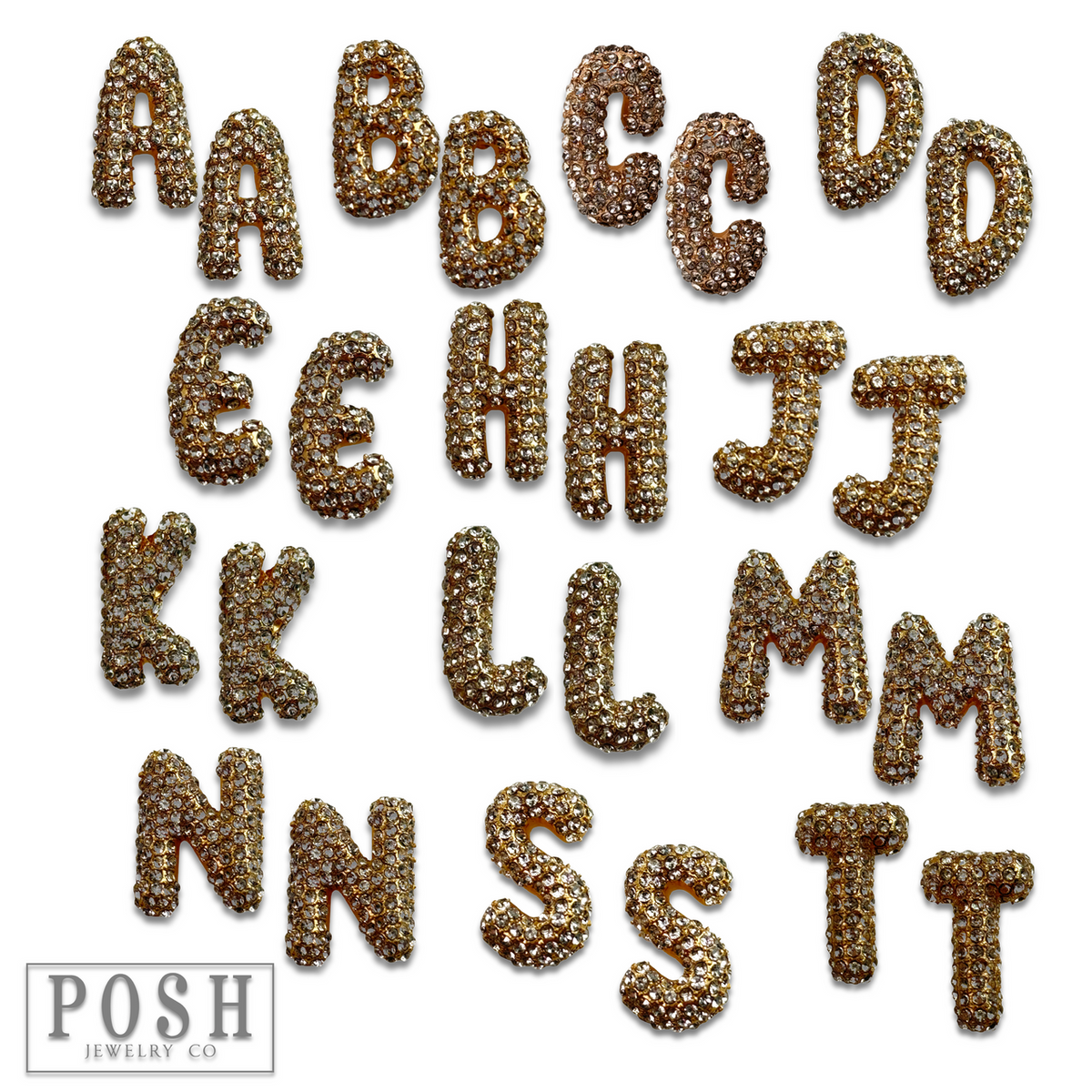 Rhinestone initial post earring