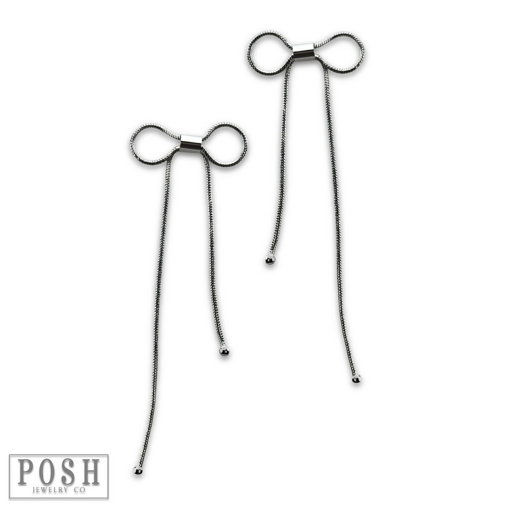 Snake chain bow earring