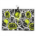 Drippy Smile Golf Towel | Premium Double-Sided Microfiber | Heavy-Duty Magnetic Towel with Carabiner Clip | 24 x 16 in