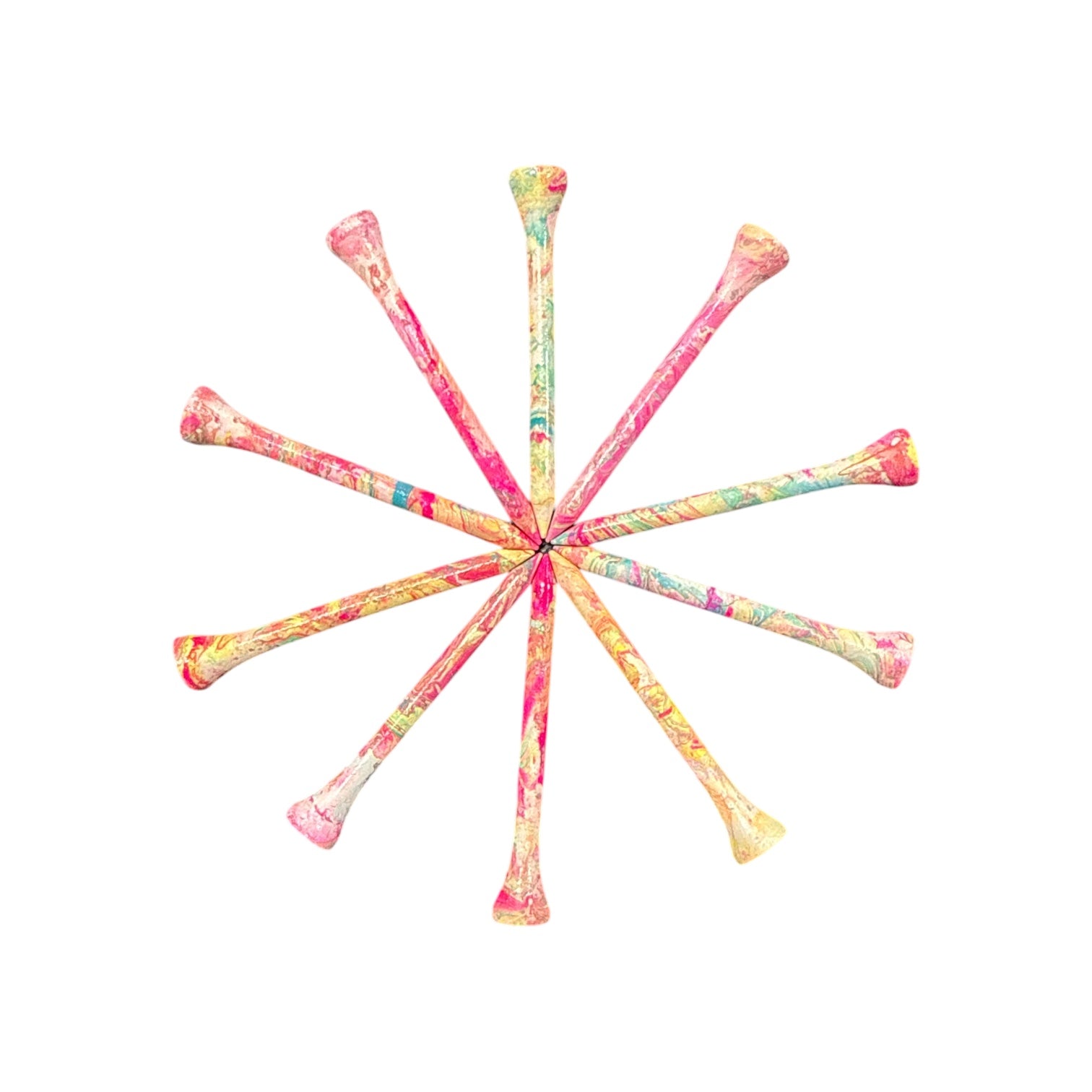 Multi Color Marble Premium Wooden Golf Tees | 2 3/4” Standard Size | 45 Pack Set | Durable Painted Wood Tees | Unique Designs