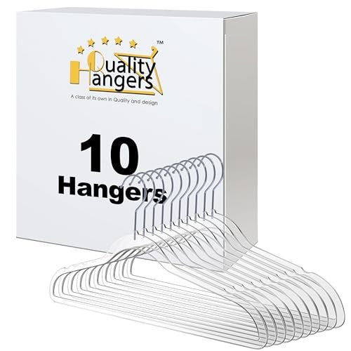 Plastic Shirt Hangers Slim Clear 10PK