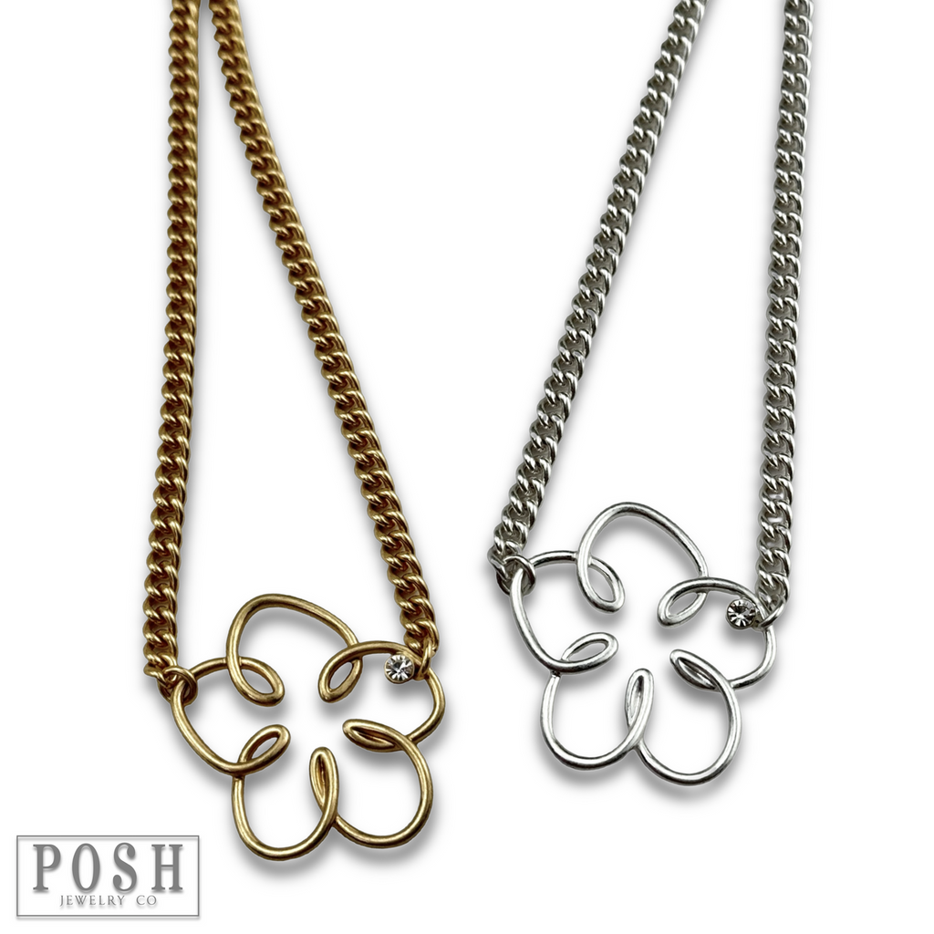 Wire flower necklace