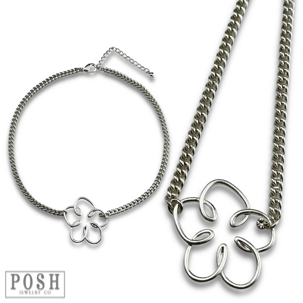 Wire flower necklace