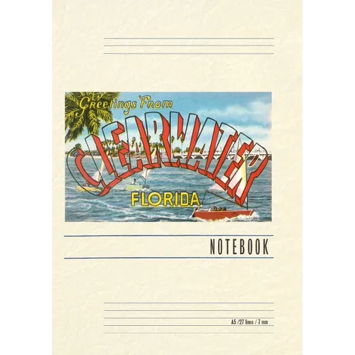 Vintage Lined Notebook Greetings from Clearwater, Florida - Paperback