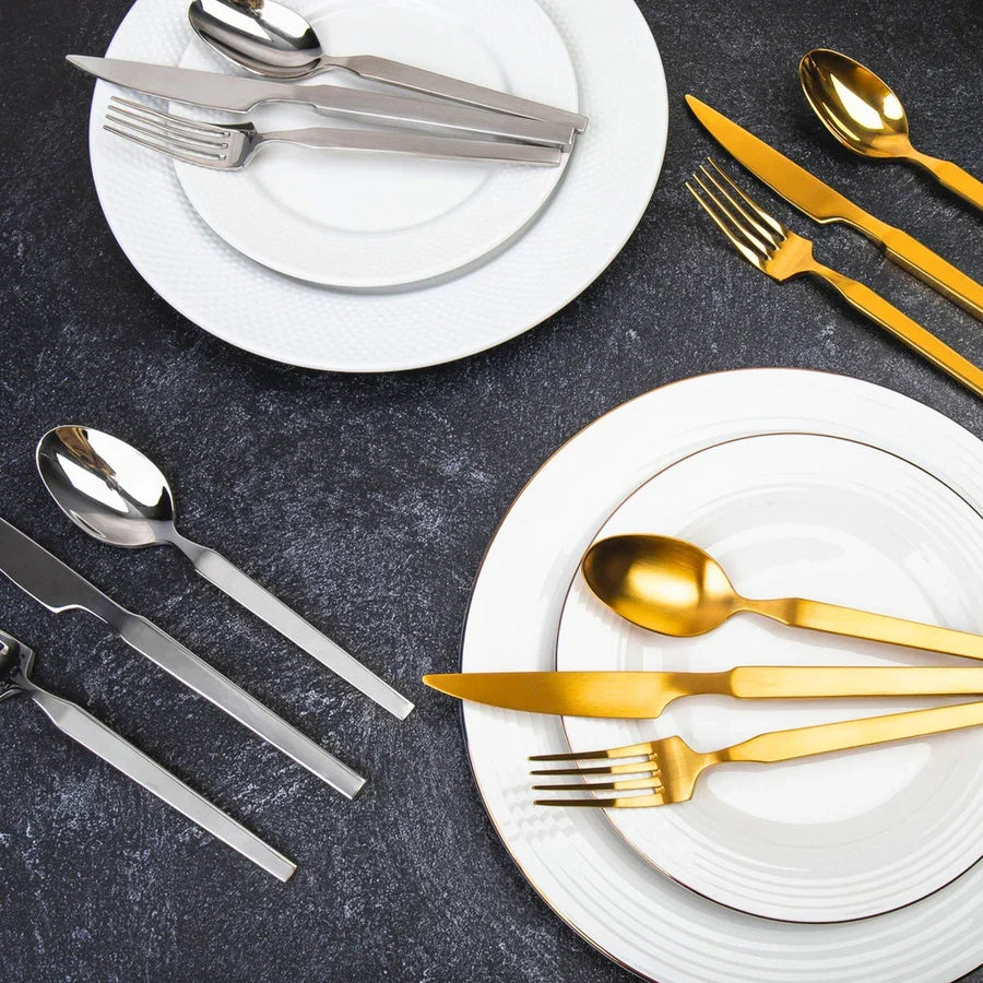 Podium Matte Gold 18/10 Stainless Steel 20 Piece Flatware Set, Service For 4