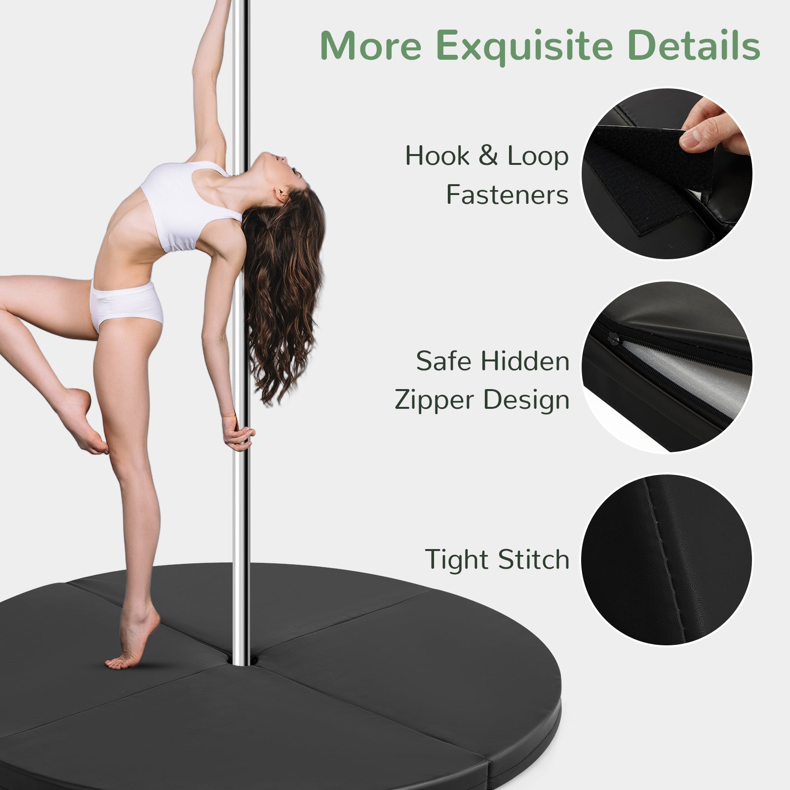 Pole Dance Crash Mat Round Portable Yoga Mat with EPE Foam