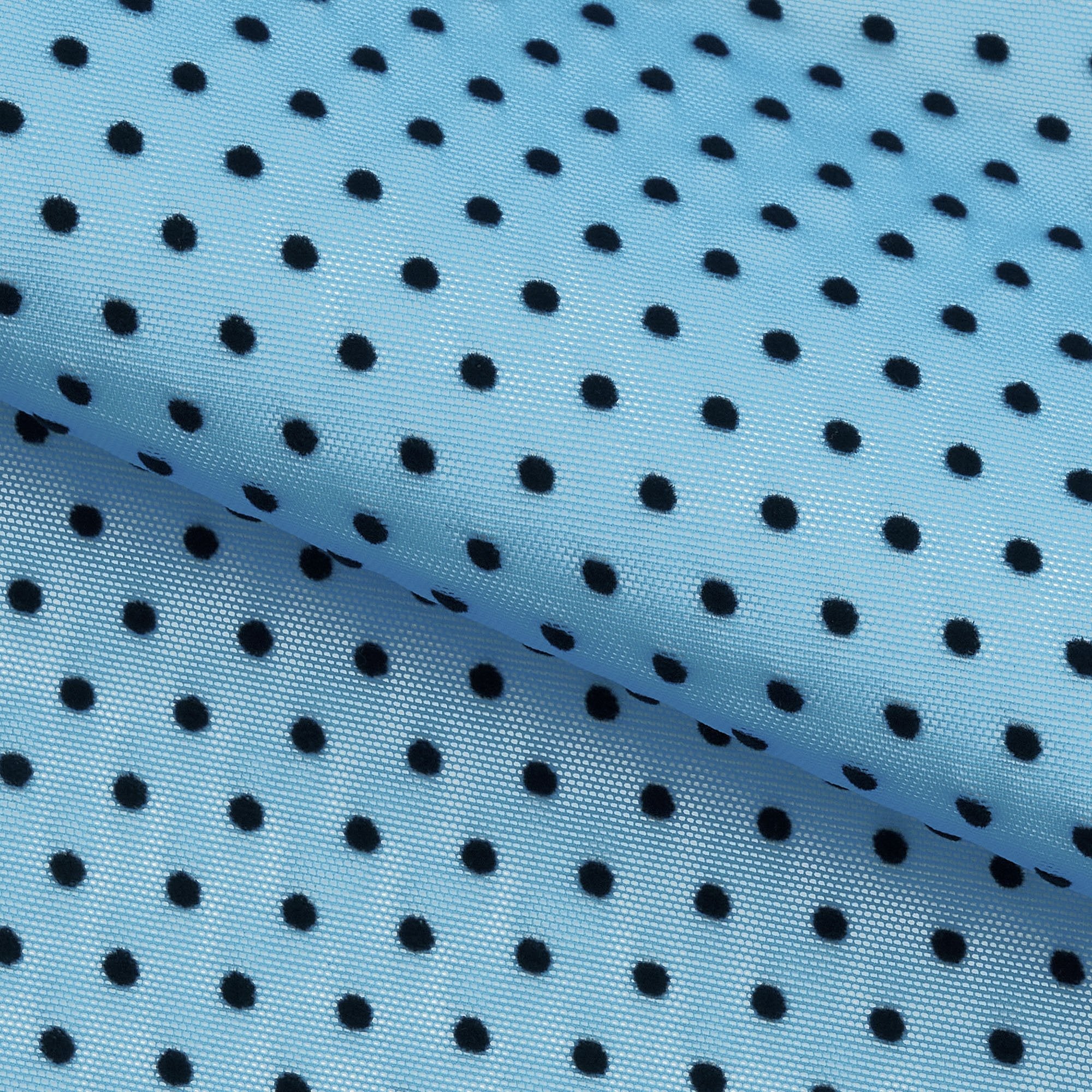 Polka Dot Flocked Stretch Mesh Fabric | Blue Moon Fabrics
