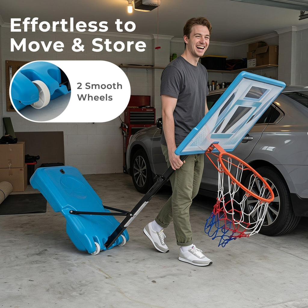 Pool Basketball Hoop with Adjustable Height and Weighted Base