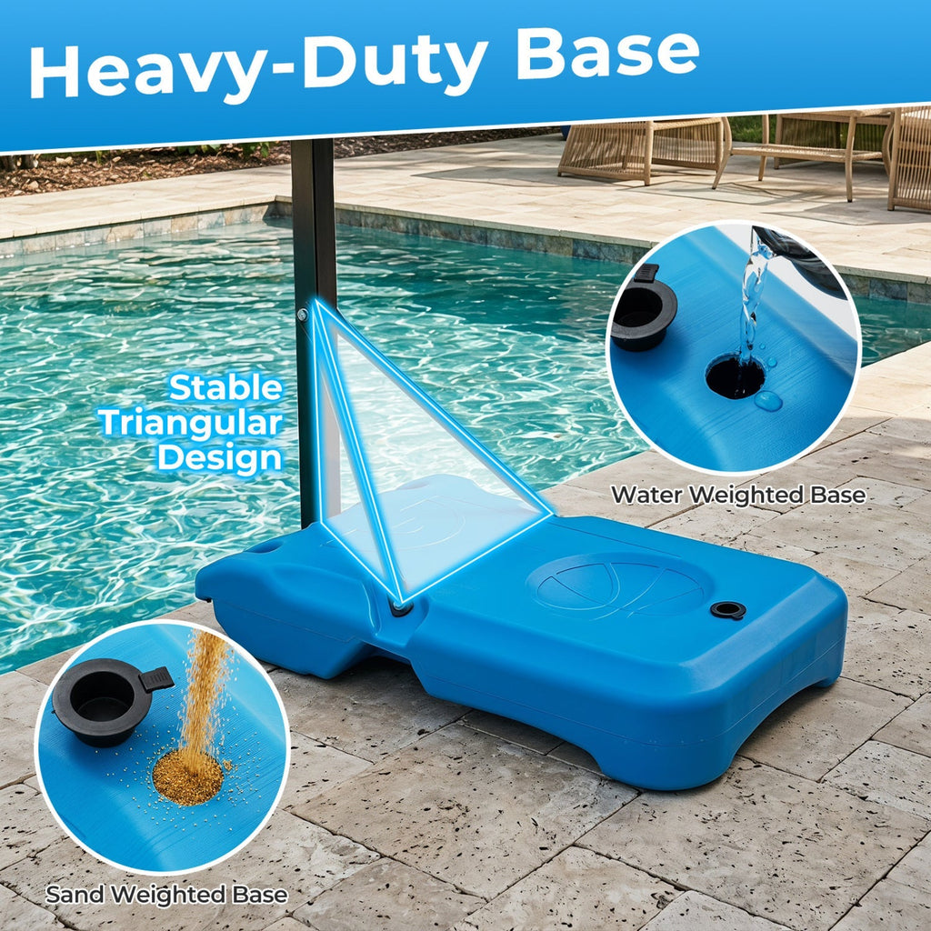 Pool Basketball Hoop with Adjustable Height and Weighted Base