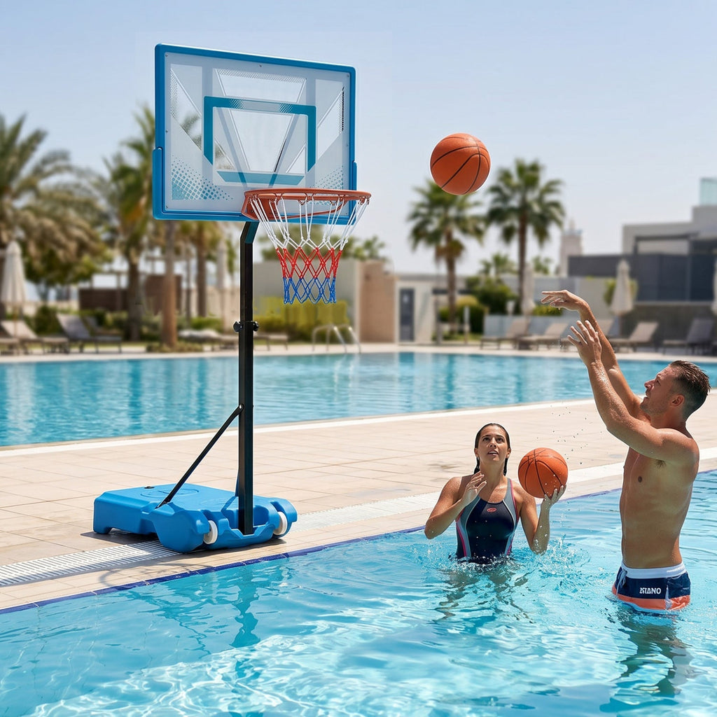 Pool Basketball Hoop with Adjustable Height and Weighted Base