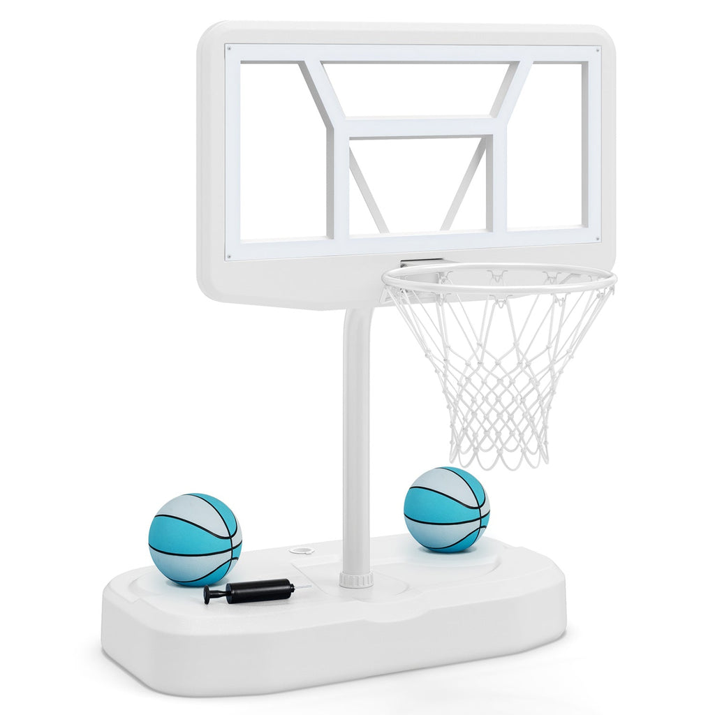 Pool Basketball Hoop Set with 2 Balls and Pump