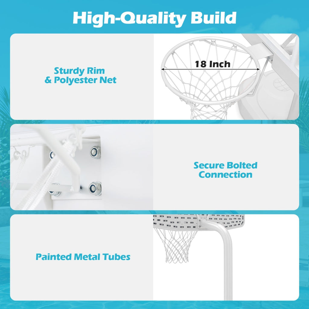 Pool Basketball Hoop Set with 2 Balls and Pump