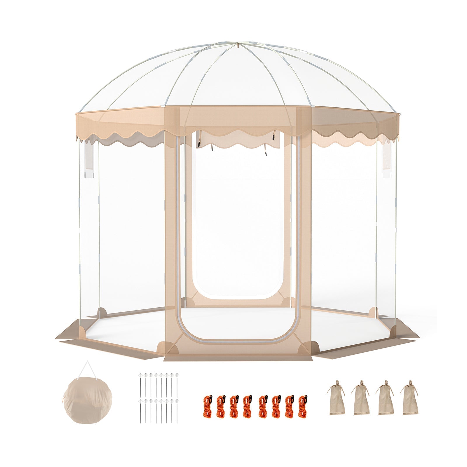 Pop Up Bubble Tent 10x10 FT for 8-10 People Weatherproof Pod with 540¬∞ Panoramic Clear PVC