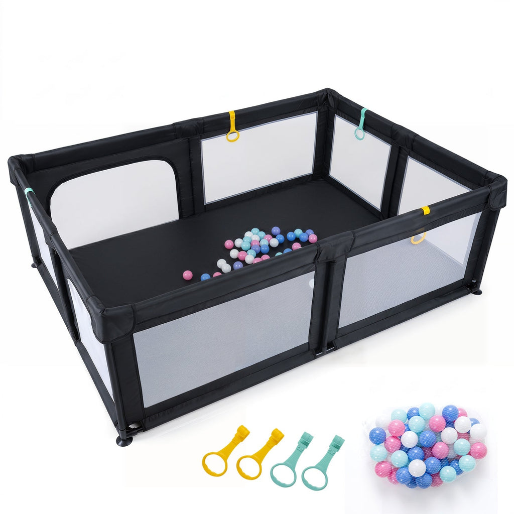 Baby Playpen with 50 Ocean Balls and Breathable Mesh