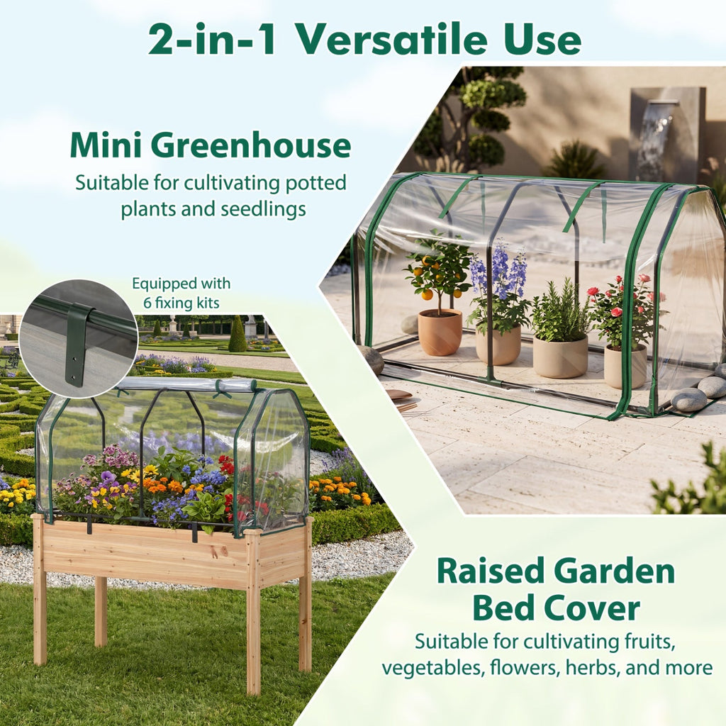 Portable Mini Greenhouse with PE Cover and Zippered Door