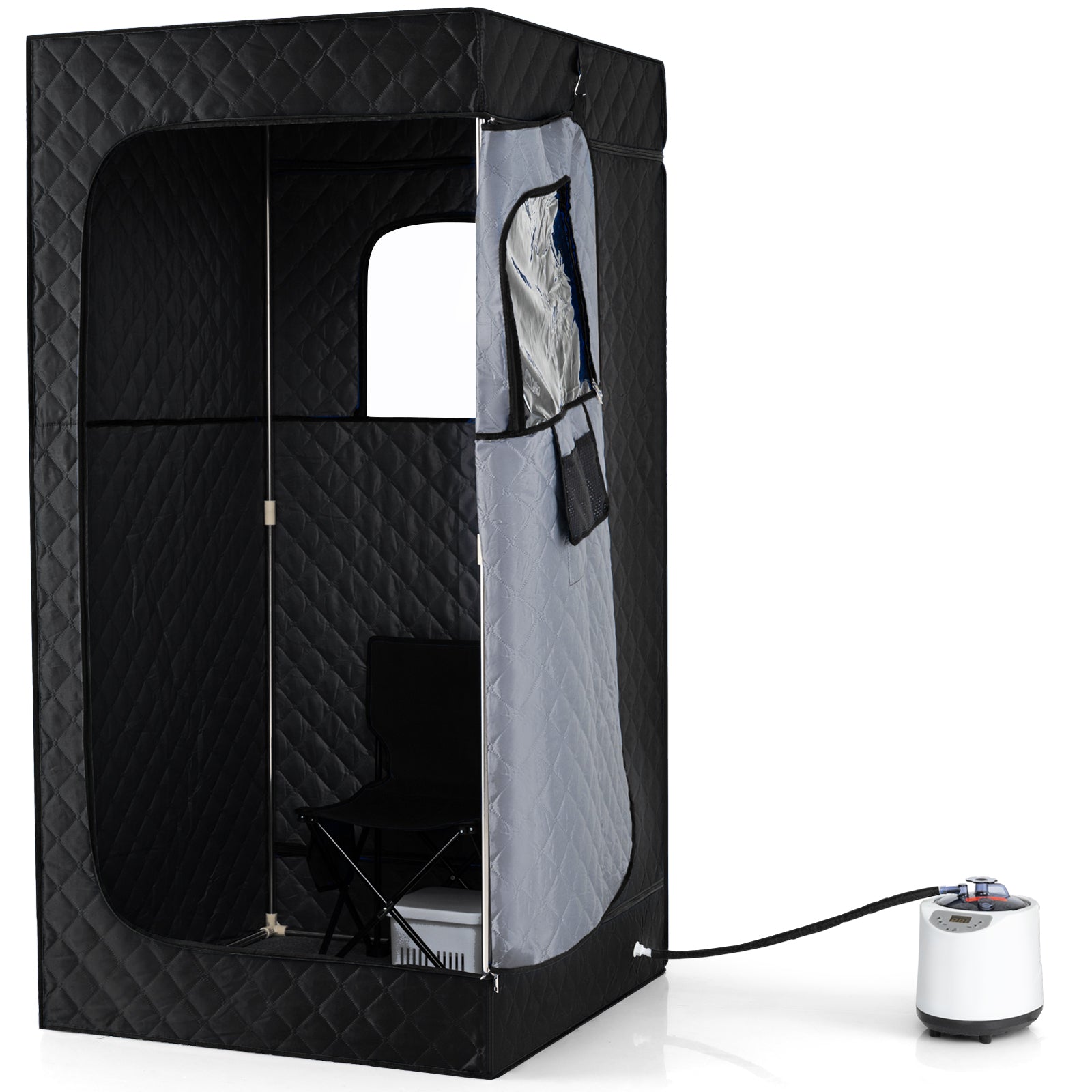 Portable Steam Sauna Box with 3L/1200W Fast-Heat Steamer and 15-Level Temperature