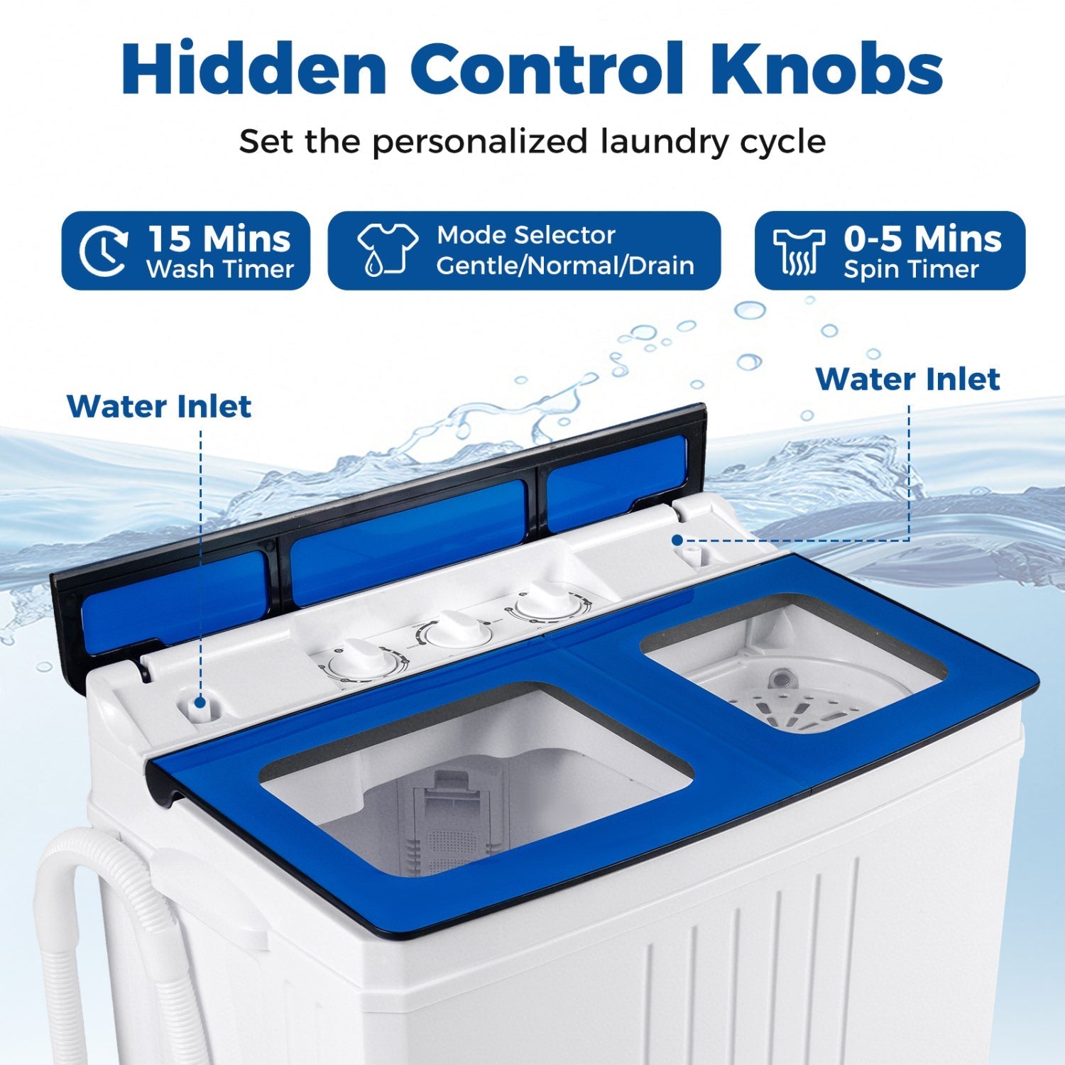 Portable Washing Machine 18 lbs Mini Laundry Machine with 11 LBS Washer
