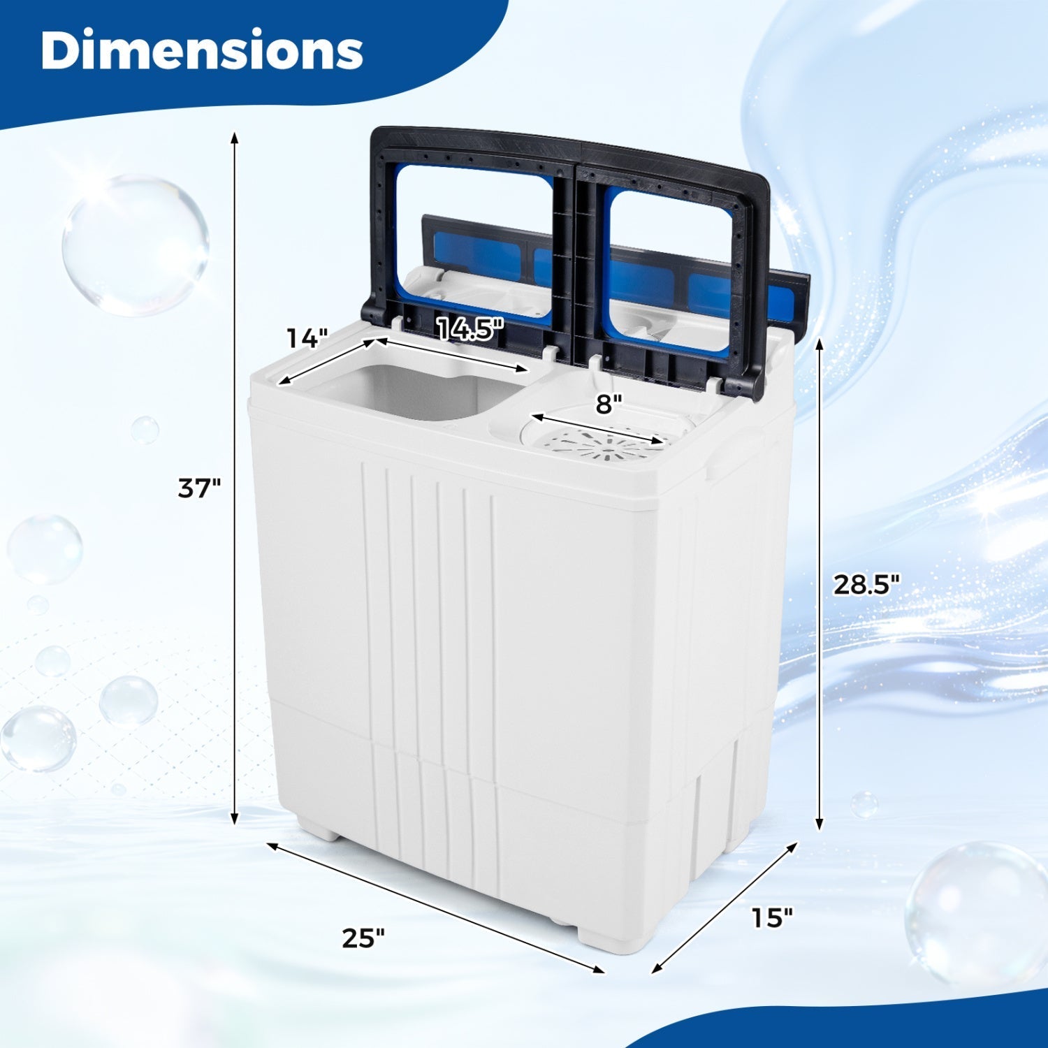 Portable Washing Machine 18 lbs Mini Laundry Machine with 11 LBS Washer