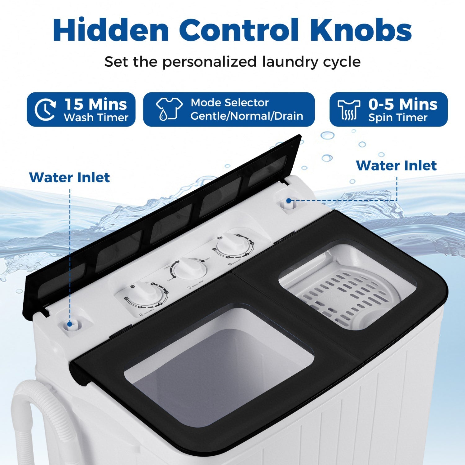 Portable Washing Machine 18 lbs Mini Laundry Machine with 11 LBS Washer