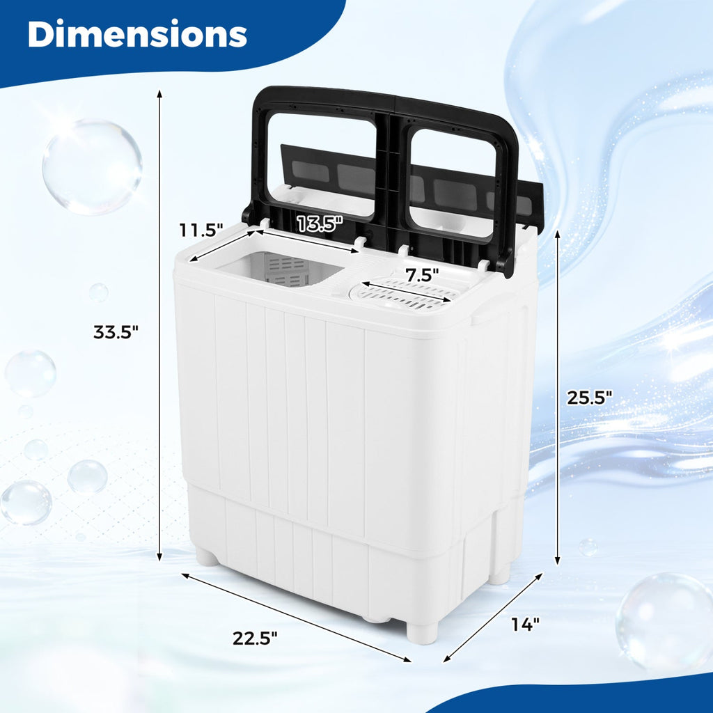 Portable Washing Machine 18 lbs Mini Laundry Machine with 11 LBS Washer
