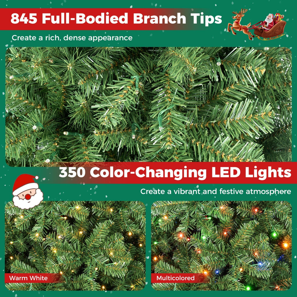 6-8 Ft Pre-Lit Artificial Christmas Tree with Remote Control