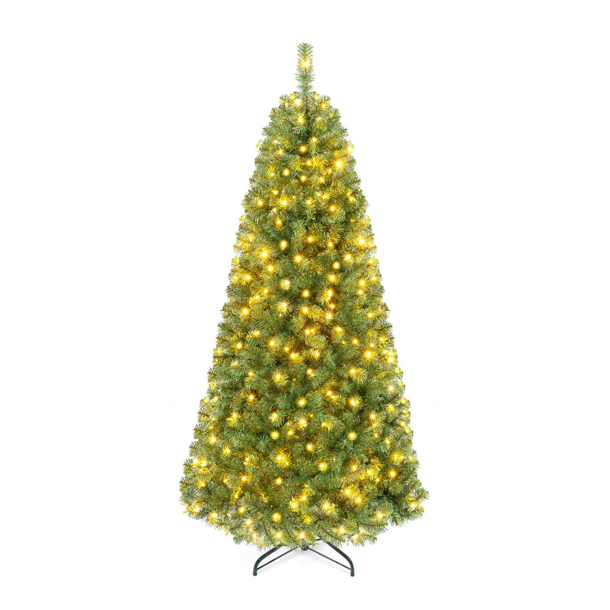6-8 Ft Pre-Lit Artificial Christmas Tree with Remote Control