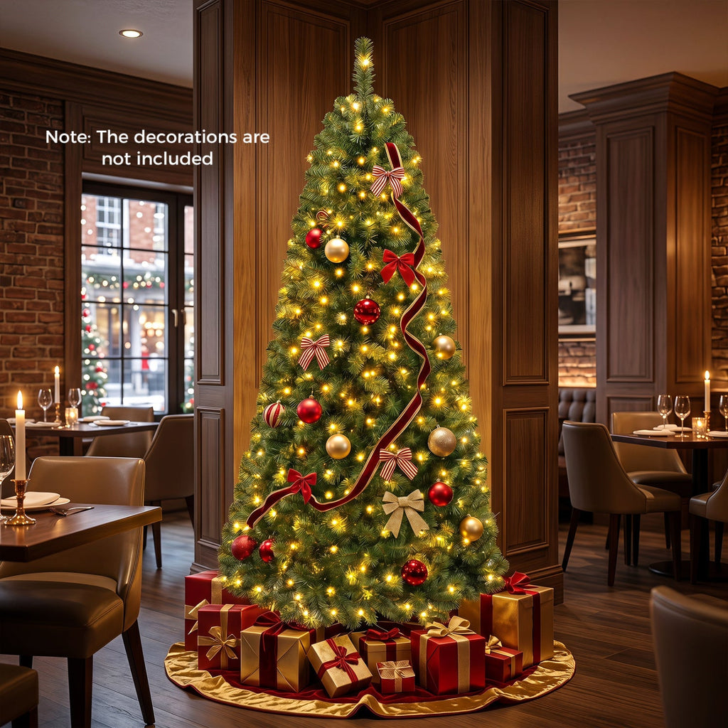 6-8 Ft Pre-Lit Artificial Christmas Tree with Remote Control