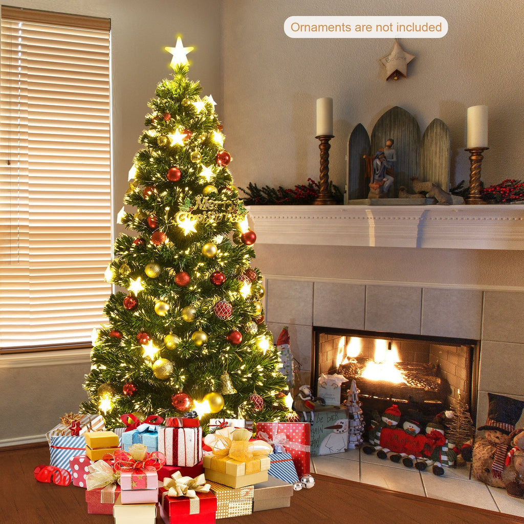 Prelit Fiber Optic Christmas Tree with Warm White Lights