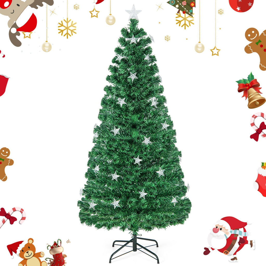 Prelit Fiber Optic Christmas Tree with Warm White Lights