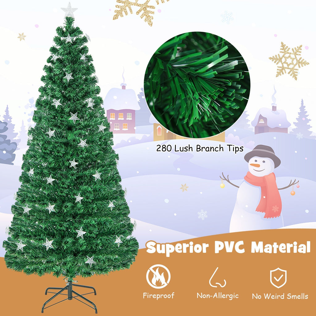 Prelit Fiber Optic Christmas Tree with Warm White Lights