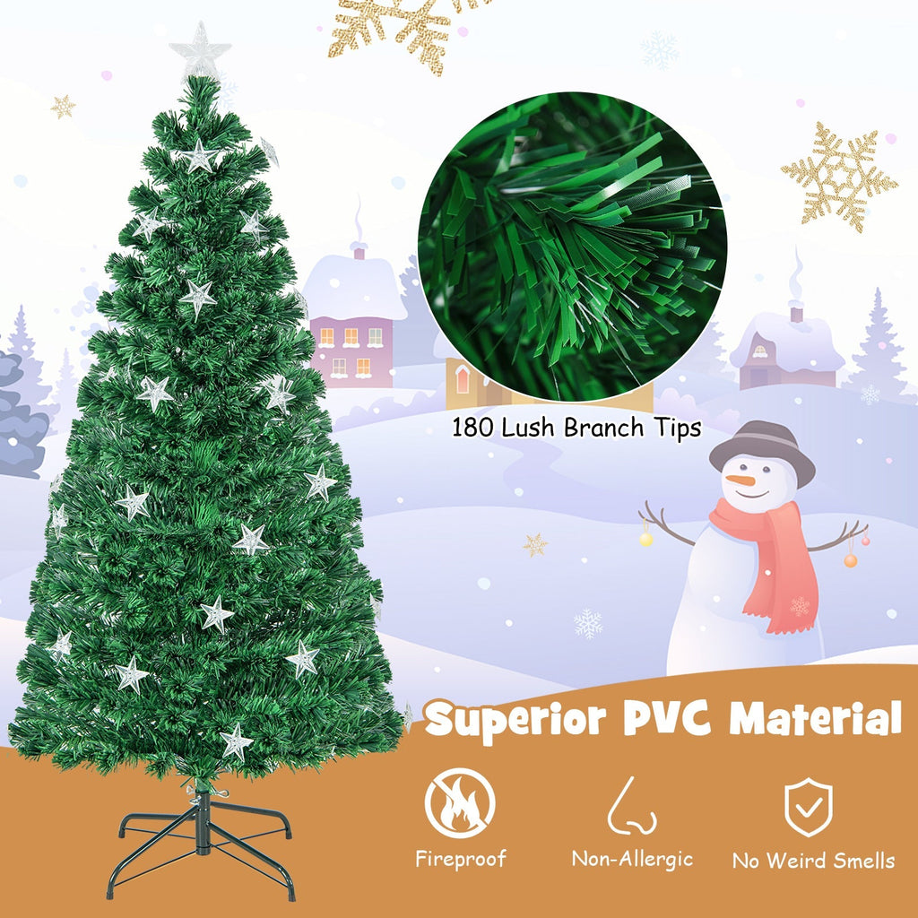 Prelit Fiber Optic Christmas Tree with Warm White Lights