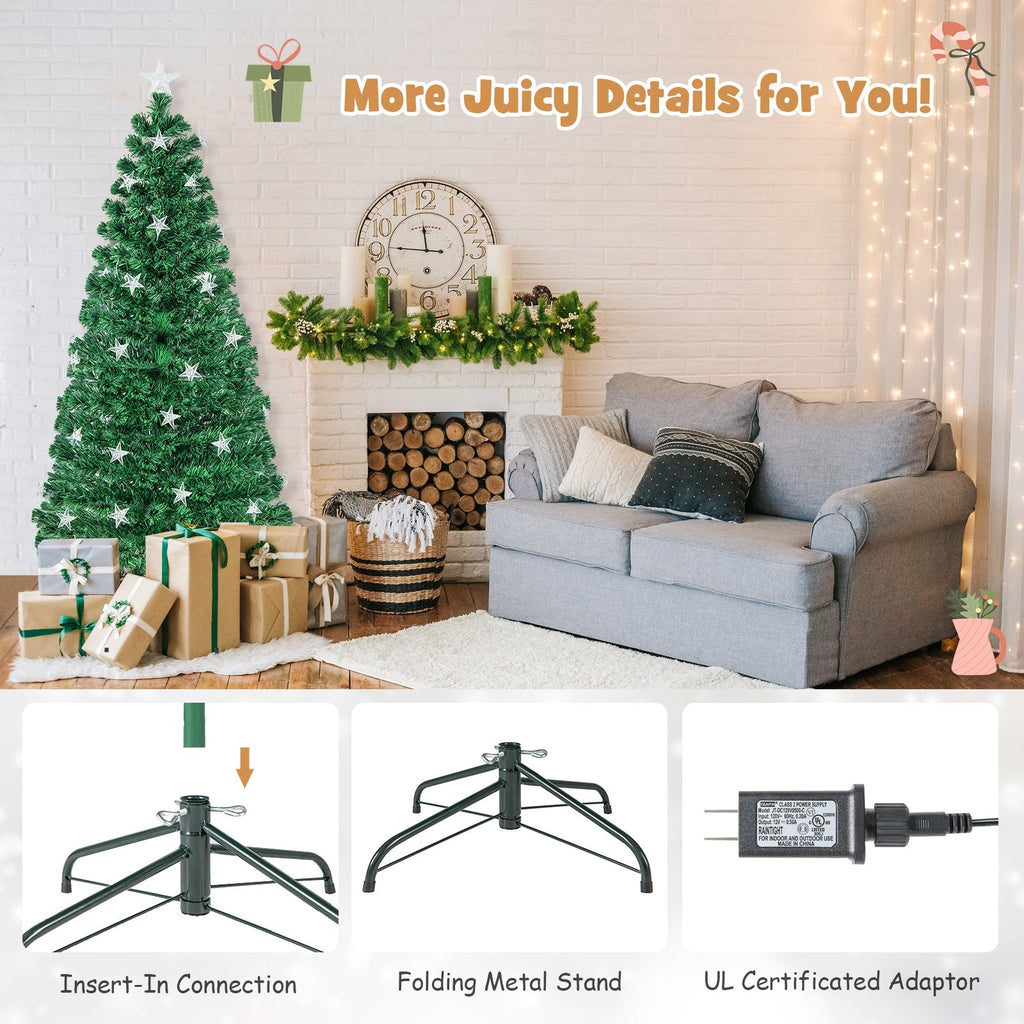 Prelit Fiber Optic Christmas Tree with Warm White Lights