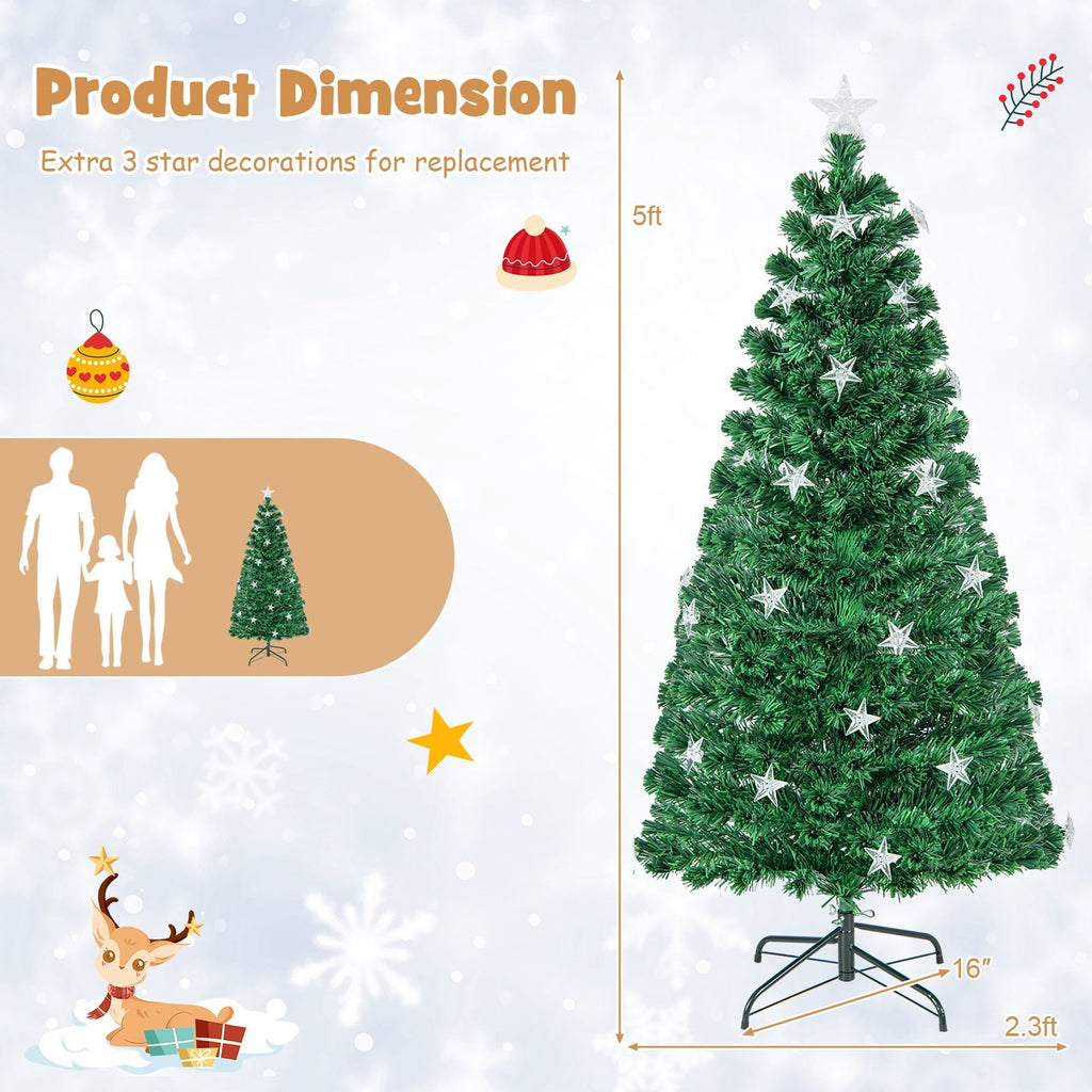 Prelit Fiber Optic Christmas Tree with Warm White Lights