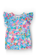 Preppy Floral S/S Ruffle Tee