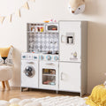 Pretend Play Kitchen for Kids Aged 3+ with Real Sounds and Lights-White